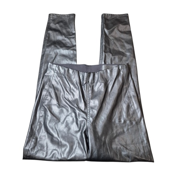 rag & bone Women's M Faux Leather Black Skinny Pants Y2K Minimalist Edgy - Picture 4 of 6